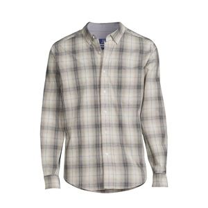 Mens GEORGE Long Sleeved Poplin Shirt Plaid Size XLT 46-48 New